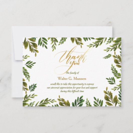 Botanisch bedankt voor je sympathiekaart (Voorkant)