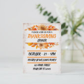 Botanisch Beige Thanksgiving Diner Briefkaart (Staand voorkant)