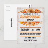 Botanisch Beige Thanksgiving Diner Briefkaart (Voorkant / Achterkant)