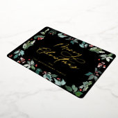 Botanisch Berry Lijst Festive kerstscript Folie Feestdagenkaart (Gedraaid)