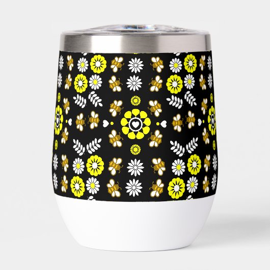 Botanisch Bij Bloem Motief (Voorkant)