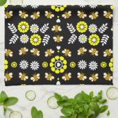 Botanisch Bijenbloempatroon Theedoek (Gevouwen)