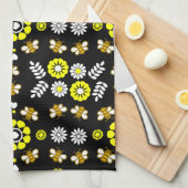 Botanisch Bijenbloempatroon Theedoek (Quarter Fold)