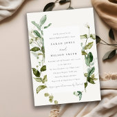 Botanisch blad Blad Waterverf Verloving Kaart