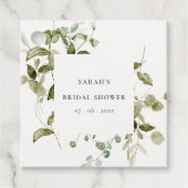 Botanisch blad Blad Waterverf Vrijgezellenfeest Bedankjes Labels (Voorkant)