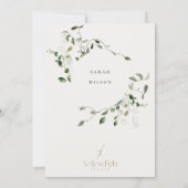 Botanisch blad Blad Waterverf Vrijgezellenfeest Kaart (Achterkant)