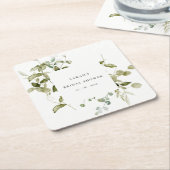 Botanisch blad Blad Waterverf Vrijgezellenfeest Kartonnen Onderzetters (Schuin)