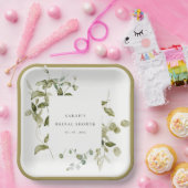 Botanisch blad Blad Waterverf Vrijgezellenfeest Papieren Bordje (Feest)