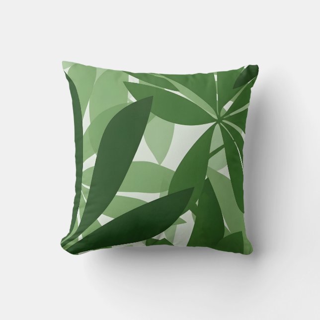 botanisch blad fris groen interieur kussen (Voorkant)