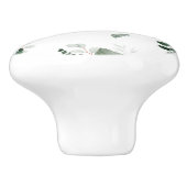 BOTANISCH BLAD WIT GROEN OP MAAT KERAMISCHE KNOP (Zijkant)