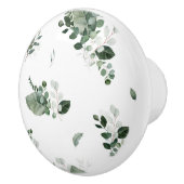 BOTANISCH BLAD WIT GROEN OP MAAT KERAMISCHE KNOP (Rechts)