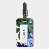 Botanisch, bladeren bagagelabel met leer (Voorkant verticaal)