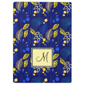 Botanisch bladerpatroon Tropisch monogram Klembord (Achterkant)