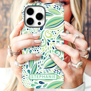 Botanisch Bladpatroon Aangepaste Naam iPhone 16 Pro Max Hoesje