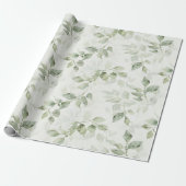 Botanisch bladpatroon cadeaupapier (Uitgerold)