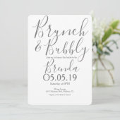 Botanisch bladpatroon Navy Blauwe Brunch Bruiloft Kaart (Staand voorkant)
