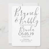 Botanisch bladpatroon Navyblauw Brunch Bruiloft Kaart (Voorkant)