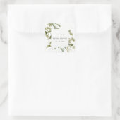 Botanisch bladrijk waterverf bruiloftsfeest vierkante sticker (Tas)