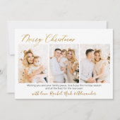 Botanisch bladschrift 3 Multi Photo Christmas Feestdagenkaart (Voorkant)