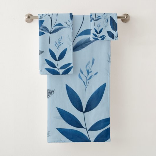 botanisch blauw bad handdoek (Insitu)