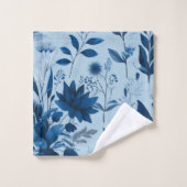 botanisch blauw bad handdoek (Wasdoekje)