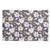 Botanisch Blauw Beige Lelie Bloemenpatroon Kussensloop (Achterkant-Links)