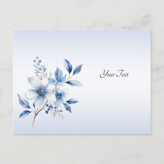 Botanisch Blauw Bloemen Briefkaart (Voorkant)