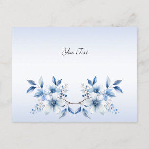 Botanisch Blauw Bloemen Briefkaart