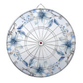 Botanisch Blauw Bloemen Dartboard Dartbord (Voorkant)