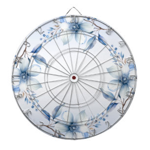 Botanisch Blauw Bloemen Dartboard Dartbord