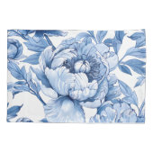 Botanisch Blauw Bloemen Delicate Porseleinen Bloem Kussensloop (Achterkant)