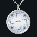 Botanisch Blauw Bloemen Ketting<br><div class="desc">Mooi Botanisch Blauw Bloemen Ketting</div>