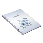 Botanisch Blauw Bloemen Notitieboek (Rechterzijde)
