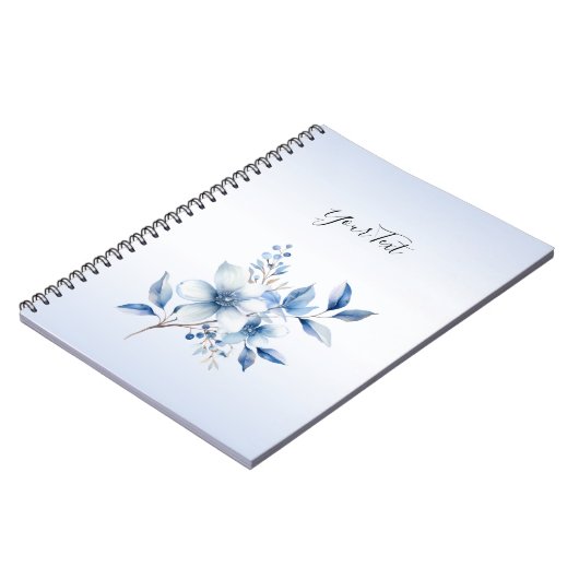 Botanisch Blauw Bloemen Notitieboek (Linkerzijde)