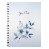 Botanisch Blauw Bloemen Notitieboek (Voorkant)