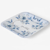 Botanisch Blauw Bloemen Papier Bord (Gebogen)