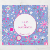 Botanisch blauw bloemenbloem bier etiket (Enkel label)