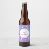 Botanisch blauw bloemenbloem bier etiket (Voorkant)