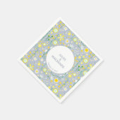 Botanisch blauw bloemenpatroon servet (Hoek)