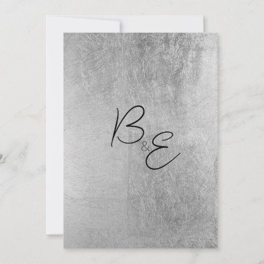 Botanisch blauw bruin zilveren bloemmotief Save th Kaart (Achterkant)