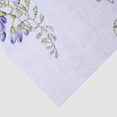 Botanisch blauw flessenpapier met fluitbloem tissuepapier (Detail)