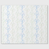  botanisch blauw geslacht neutraal Baby shower Cadeaupapier (Vlak)