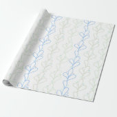  botanisch blauw geslacht neutraal Baby shower Cadeaupapier (Uitgerold)