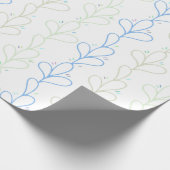  botanisch blauw geslacht neutraal Baby shower Cadeaupapier (Hoek)