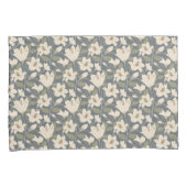Botanisch Blauw Grijs Beige Lelie Bloemenpatroon Kussensloop (Voorkant-Rechts)