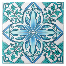  Botanisch Blauw Groen Middellandse Zee Azulejo Tegeltje