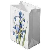 Botanisch Blauw Iris Flowers Floral Redoute Bag Medium Cadeauzakje (Voorkant Gekanteld)