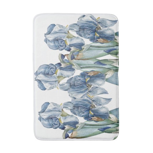 Botanisch blauw Iris Flowers Redoute Bath Mat (Voorkant Verticaal)