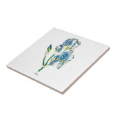 botanisch blauw irisbloem tegeltje (Zijkant)