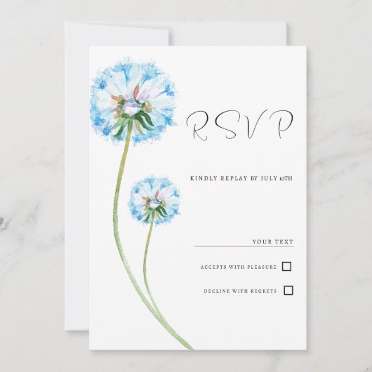 Botanisch blauw lila groen paardenbloem bloemen RS Kaart (Voorkant)